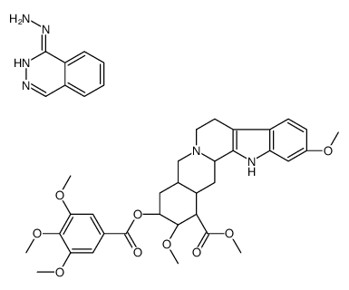 methyl (1R,15S,17R,18R,19S,20S)-6,18-dimethoxy-17-(3,4,5-trimethoxybenzoyl)oxy-1,3,11,12,14,15,16,17,18,19,20,21-dodecahydroyohimban-19-carboxylate,phthalazin-1-ylhydrazine结构式