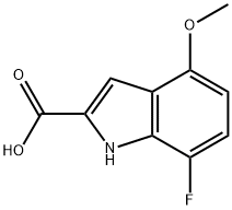 7-氟-4-甲氧基-1H-吲哚-2-羧酸结构式