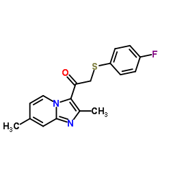 1-(2,7-Dimethylimidazo[1,2-a]pyridin-3-yl)-2-[(4-fluorophenyl)sulfanyl]ethanone结构式