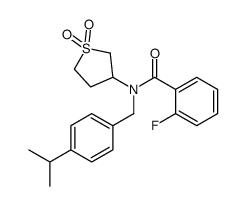 N-(1,1-dioxothiolan-3-yl)-2-fluoro-N-[(4-propan-2-ylphenyl)methyl]benzamide Structure