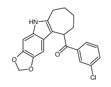 5,6,7,8,9,10-Hexahydro-5-(m-chlorobenzoyl)cyclohepta[b]-1,3-dioxolo[4,5-f]indole结构式