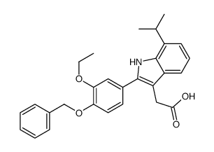 2-[2-(3-ethoxy-4-phenylmethoxyphenyl)-7-propan-2-yl-1H-indol-3-yl]acetic acid结构式
