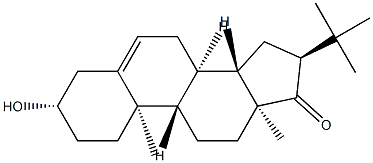 16α-(1,1-Dimethylethyl)-3β-hydroxyandrost-5-en-17-one结构式