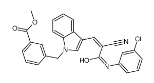 methyl 3-[[3-[3-(3-chloroanilino)-2-cyano-3-oxoprop-1-enyl]indol-1-yl]methyl]benzoate Structure