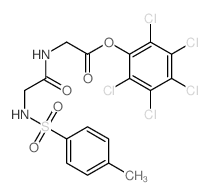 Glycine,N-[N-[(4-methylphenyl)sulfonyl]glycyl]-, pentachlorophenyl ester (9CI) Structure
