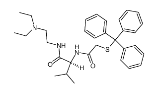 (S)-N-(2-Diethylamino-ethyl)-3-methyl-2-(2-tritylsulfanyl-acetylamino)-butyramide Structure