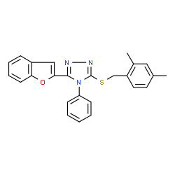 4H-1,2,4-Triazole,3-(2-benzofuranyl)-5-[[(2,4-dimethylphenyl)methyl]thio]-4-phenyl-(9CI) picture