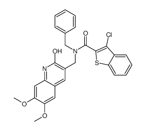 Benzo[b]thiophene-2-carboxamide, 3-chloro-N-[(1,2-dihydro-6,7-dimethoxy-2-oxo-3-quinolinyl)methyl]-N-(phenylmethyl)- (9CI) Structure