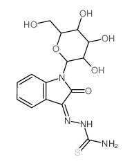 [[2-oxo-1-[3,4,5-trihydroxy-6-(hydroxymethyl)oxan-2-yl]indol-3-ylidene]amino]thiourea结构式