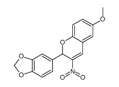 6-Methoxy-2-(3,4-methylenedioxyphenyl)-3-nitro-2H-1-benzopyran结构式