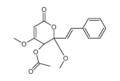 (5S,6S)-5-Acetoxy-5,6-dihydro-4,6-dimethoxy-6-[(E)-2-phenylethenyl]-2H-pyran-2-one结构式