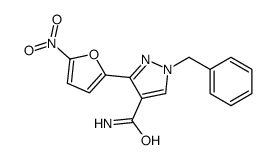 1-benzyl-3-(5-nitrofuran-2-yl)pyrazole-4-carboxamide结构式