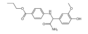 4-{[Carbamoyl-(4-hydroxy-3-methoxy-phenyl)-methyl]-amino}-benzoic acid propyl ester Structure