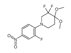 3,3-difluoro-1-(2-fluoro-4-nitrophenyl)-4,4-dimethoxypiperidine结构式