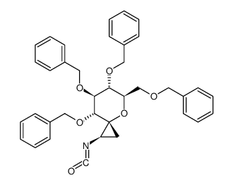 (1R,2'R)-2,3,4,6-tetra-O-benzylspiro[1,5-anhydro-D-glucitol-1,1'-cyclopropane]-2'-yl isocyanate结构式
