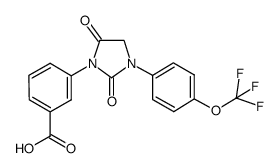 3-[2,5-dioxo-3-(4-trifluoromethoxy-phenyl)-imidazolidin-1-yl]-benzoic acid结构式