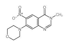 3-methyl-7-morpholin-4-yl-6-nitro-quinazolin-4-one结构式