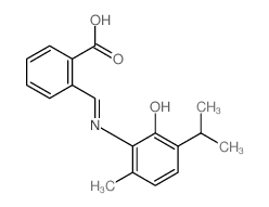 Benzoic acid,2-[[[2-hydroxy-6-methyl-3-(1-methylethyl)phenyl]imino]methyl]- structure