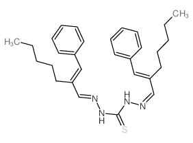 Carbonothioicdihydrazide, bis[2-(phenylmethylene)heptylidene]- (9CI)结构式