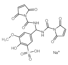 Benzenesulfonic acid, 5-[bis[[(2,5-dihydro-2,5-dioxo-1H-pyrrol-1-yl)carbonyl]amino]methyl]-2-hydroxy-3-methoxy-,sodium salt (1:1) picture