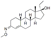 (17S)-17-Hydroxy-19-norpregn-4-en-3-one O-methyl oxime结构式