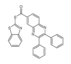 S-(1,3-benzothiazol-2-yl) 2,3-diphenylquinoxaline-6-carbothioate Structure