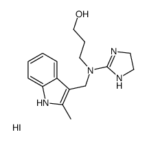 1-Propanol, 3-(N-(2-imidazolin-2-yl)-N-(2-methyl-3-indolylmethyl)amino )-, hydriodide Structure