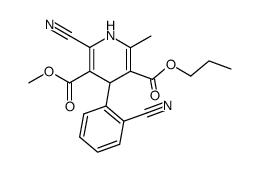 n-propyl 6-cyano-2-methyl-4-(2-cyanophenyl)-5-methoxycarbonyl-1,4-dihydropyridine-3-carboxylate结构式