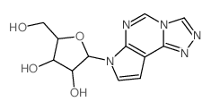 7H-Pyrrolo[3,2-e]-1,2,4-triazolo[4,3-c]pyrimidine, 7-pentofuranosyl- Structure