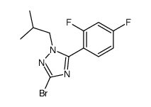 3-bromo-5-(2,4-difluorophenyl)-1-(2-methylpropyl)-1,2,4-triazole结构式