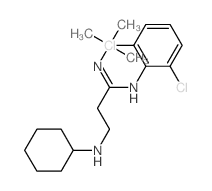 3-(cyclohexylamino)-N-(2,6-dichlorophenyl)-N-tert-butyl-propanimidamide结构式