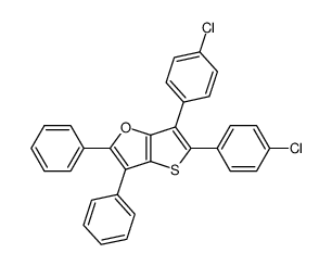 5,6-Bis(4-chlorphenyl)-2,3-diphenylthieno[3,2-b]furan结构式