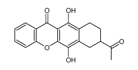 7,8,9,10-tetrahydro-6,11-dihydroxy-9-acetylxanthen-5-one结构式