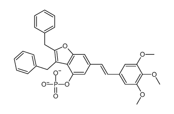 [2,3-dibenzyl-6-[2-(3,4,5-trimethoxyphenyl)ethenyl]-1-benzofuran-4-yl] phosphate结构式