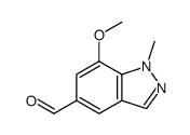 7-Methoxy-1-Methyl-1H-indazole-5-carbaldehyde结构式