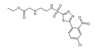 N-{2-[5-(4-chloro-2-nitrophenyl)-1,3,4-thiadiazole-2-sulfonylamino]-ethyl}-glycine ethyl ester Structure