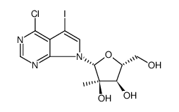 4-Chloro-5-iodo-7-(2-C-methyl-beta-D-ribofuranosyl)-7H-pyrrolo[2,3-d]pyrimidine structure