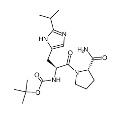 N-α-Boc-(2-isopropyl)-L-His-L-Pro-NH2结构式
