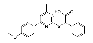 2-[4-(4-methoxyphenyl)-6-methyl-pyrimidin-2-yl]sulfanyl-2-phenyl-aceti c acid structure