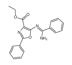 ethyl (Z)-5-((amino(phenyl)methylene)amino)-2-phenyloxazole-4-carboxylate结构式