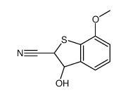 3-hydroxy-7-methoxy-2,3-dihydro-1-benzothiophene-2-carbonitrile结构式