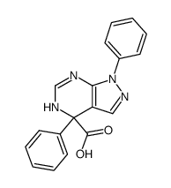 4-phenyl-4,5-dihydro-1-phenyl-1H-pyrazolo<3,4-d>pyrimidine-4-carboxylic acid Structure
