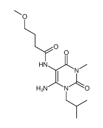 Butanamide,N-[6-amino-1,2,3,4-tetrahydro-3-methyl-1-(2-methylpropyl)-2,4-dioxo-5-pyrimidinyl]-4-methoxy-结构式