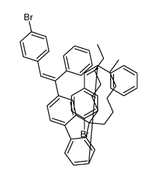 2,7-bis[2-(4-bromophenyl)-1-phenylethenyl]-9,9-dihexylfluorene结构式