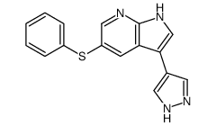 5-phenylsulfanyl-3-(1H-pyrazol-4-yl)-1H-pyrrolo[2,3-b]pyridine Structure
