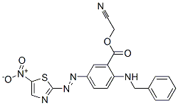 2-Benzylamino-5-(5-nitrothiazol-2-ylazo)benzoic acid cyanomethyl ester结构式