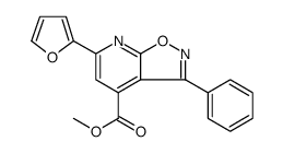 Isoxazolo[5,4-b]pyridine-4-carboxylic acid, 6-(2-furanyl)-3-phenyl-, methyl ester结构式