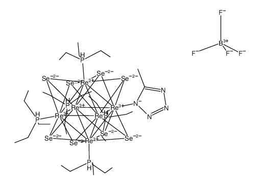 Re6Se8(PEt3)5(1,5-methyltetrazolate)(BF4)结构式