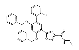 5-(4,6-bis-benzyloxy-2'-fluoro-biphenyl-3-yl)isoxazole-3-carboxylic acid ethylamide结构式