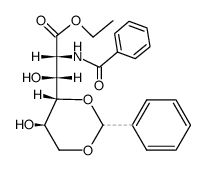 2-benzoylamino-O4,O6-((Ξ)-benzylidene)-2-deoxy-D-gluconic acid ethyl ester结构式